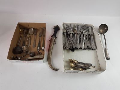 a box of silverware and a box of spoons