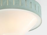 a close up of a light fixture on a ceiling
