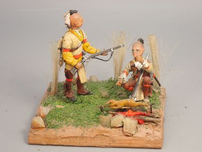 Figurines d'artistes - Scènette 90 mm, Les Indiens.