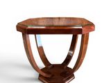 a close up of a wooden table with a glass top