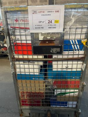 a cart that has a lot of boxes on it