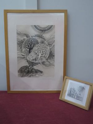 Marie-Noëlle GOFFIN Gravure au burin " La Création du Monde …