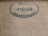 an image of a close up of a piece of furniture with a label on it