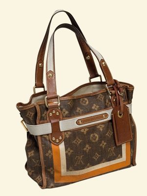 sac fourre-tout Louis Vuitton marron et beige, avec des finitions beiges