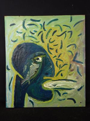 un tableau représentant une personne portant un chapeau