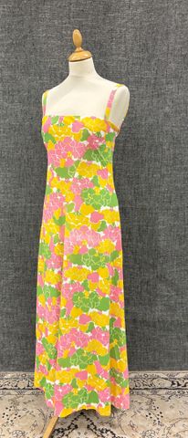 VINTAGE – Robe d’été à motif imprimée de fleurs. Taille : 38 à vu...