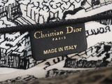 christian dior black and white printed tote bag