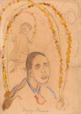 l'image d'un dessin représentant une femme avec des fleurs dans les cheveux