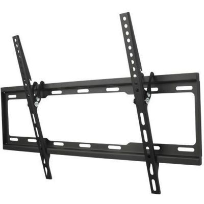 un support mural de télévision noir avec un écran plat dessus