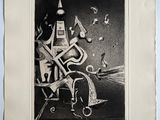 photographie en noir et blanc représentant une image d'une horloge et de divers objets