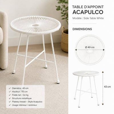 table d'appoint Acapuloco - dimensions - table d'appoint Acapuloco - table d'appoint Acapuloco