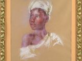 tableau représentant une femme portant un turban, dans un cadre doré