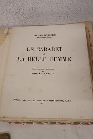 Roland D’ORGELES : Le cabaret de la belle femme. Paris, Guilhot, ...