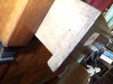 a close up of a piece of wood on a table