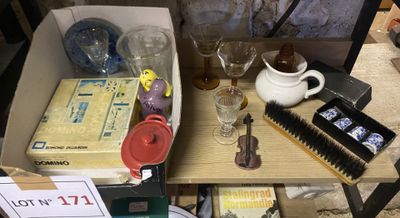 a table with a lot of items on it