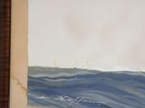 a picture of a painting of a sailboat in the ocean