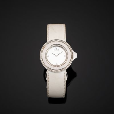 KORLOFF. Montre bracelet, boîtier en acier, cadran argent br…