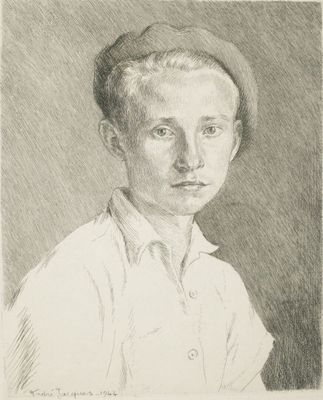 portrait d'un jeune garçon en chemise blanche