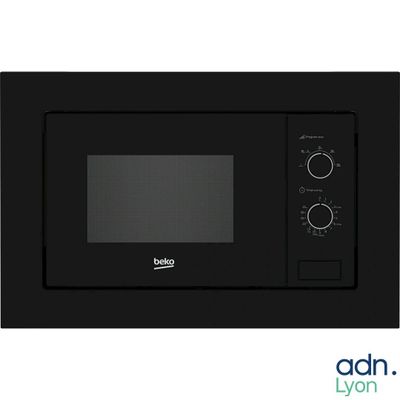 the microwave is black and has a built in grill on the side
