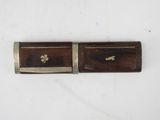 pair of wooden and brass - plated cigarette cases