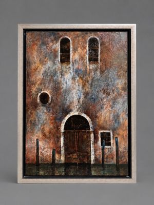 une image représentant un tableau d'un bâtiment avec une porte et des fenêtres