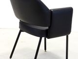 an image of a black chair with a black leather seat