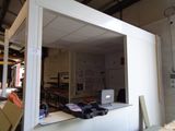 a picture of a room that has a lot of work on it