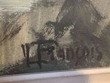 a picture of a painting on the window sill of a house