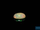 a white oplite in a black background