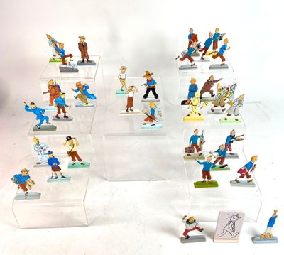 a lot of figurines of different people on display