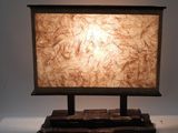 a lamp that is on top of a table