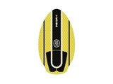 une image représentant une planche de surf ornée d'une bande noire et jaune