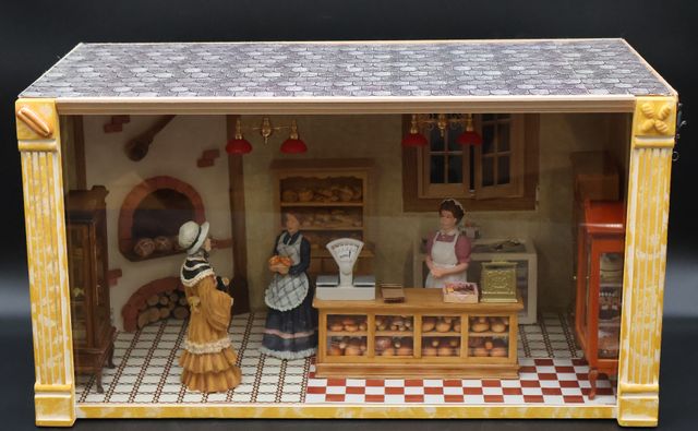 Diorama - « La boulangerie », scène d’intérieur, avec boulangère ...
