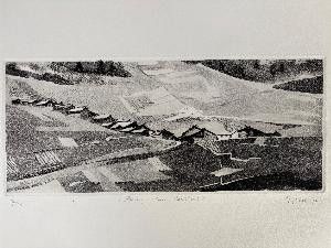 une photo en noir et blanc représentant un paysage