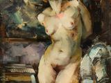 an image of a painting of a nude woman in front of a mirror