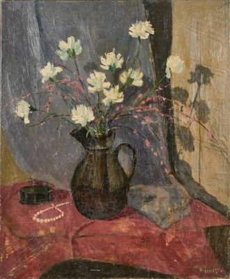 BORGEAUD Georges, 1914-1998, Bouquet et collier de perles, h…