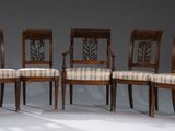 set of four antique dining chairs with upholstered upholstered seats