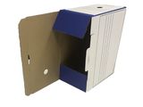a close up of a cardboard box with a closed door