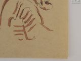 a drawing of a man sitting on a chair