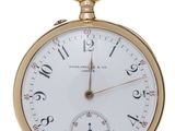 a close up of a gold pocket watch on a white background