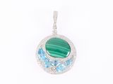 an image of a pendant with a green stone and blue topaz
