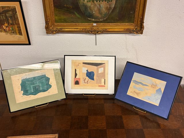 D’après Jean HUGO (1894-1984) – suite de 3 planches pochoirs « L’