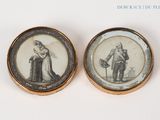 paire de miniatures françaises du XIXe siècle représentant un homme et une femme