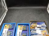 a lot of batteries in the back of a truck