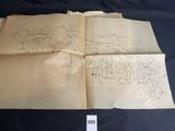 a piece of paper that has a drawing on it