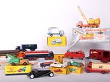 many different types of toy trucks and trucks on the table