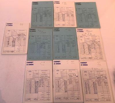 six pages of a table with a bunch of different types of papers