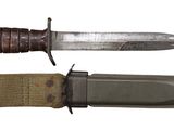 two different types of knives on a white background