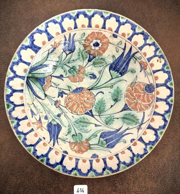 l'image d'une assiette décorative ornée de fleurs