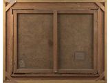 an old picture of a window with a screen in it